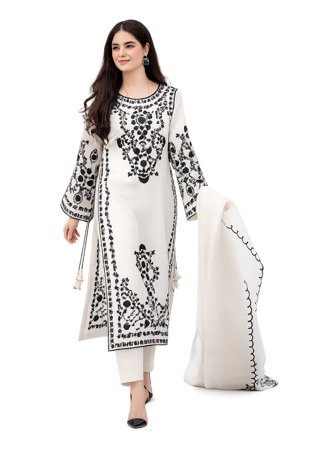 Agha Noor Embroidered 3 Piece Lawn Suit