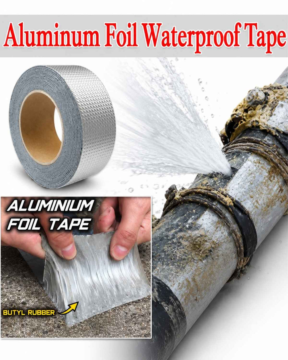 Heavy Duty Aluminum Foil Waterproof Repair Tape 2" – Leak Seal Tape
