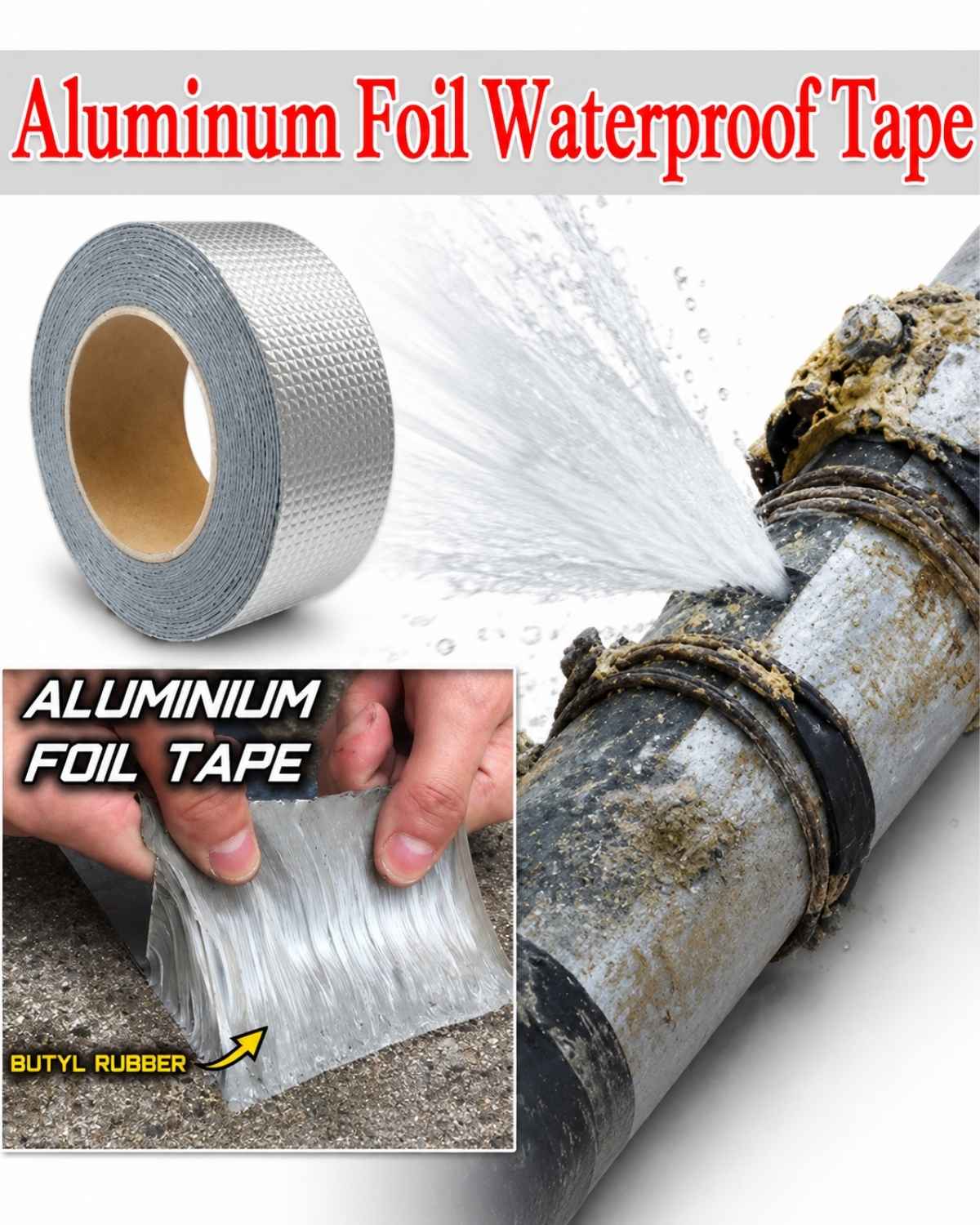 Heavy Duty Aluminum Foil Waterproof Repair Tape 2" – Leak Seal Tape