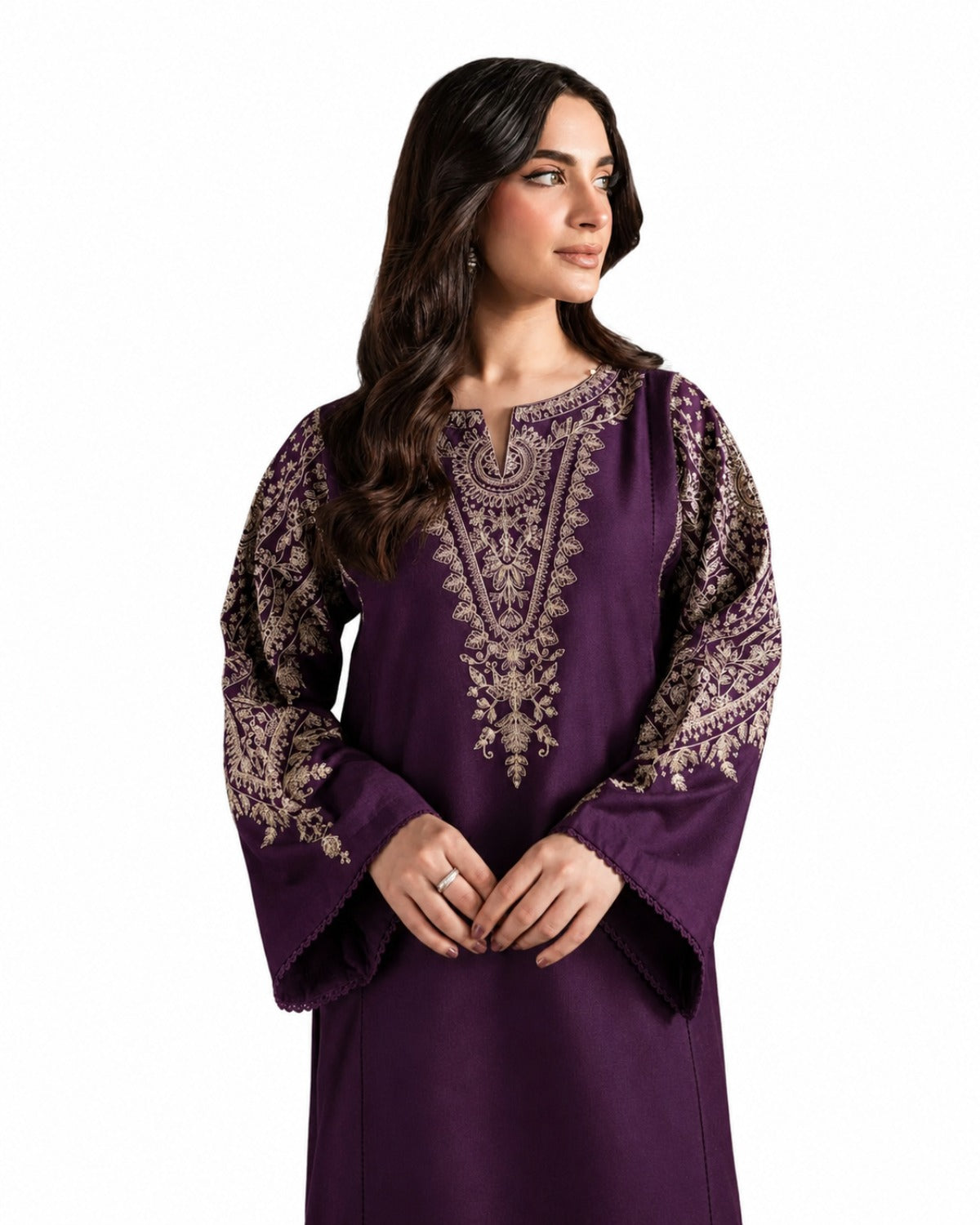 Deep Purple Embroidered Lawn Suit | 2 Piece Unstitched