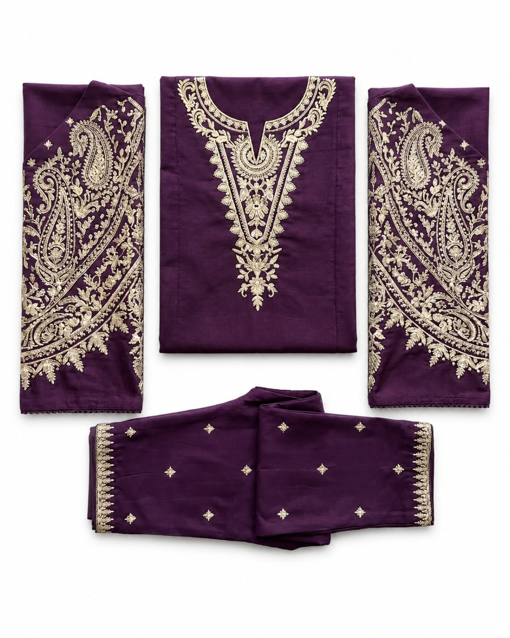 Deep Purple Embroidered Lawn Suit | 2 Piece Unstitched