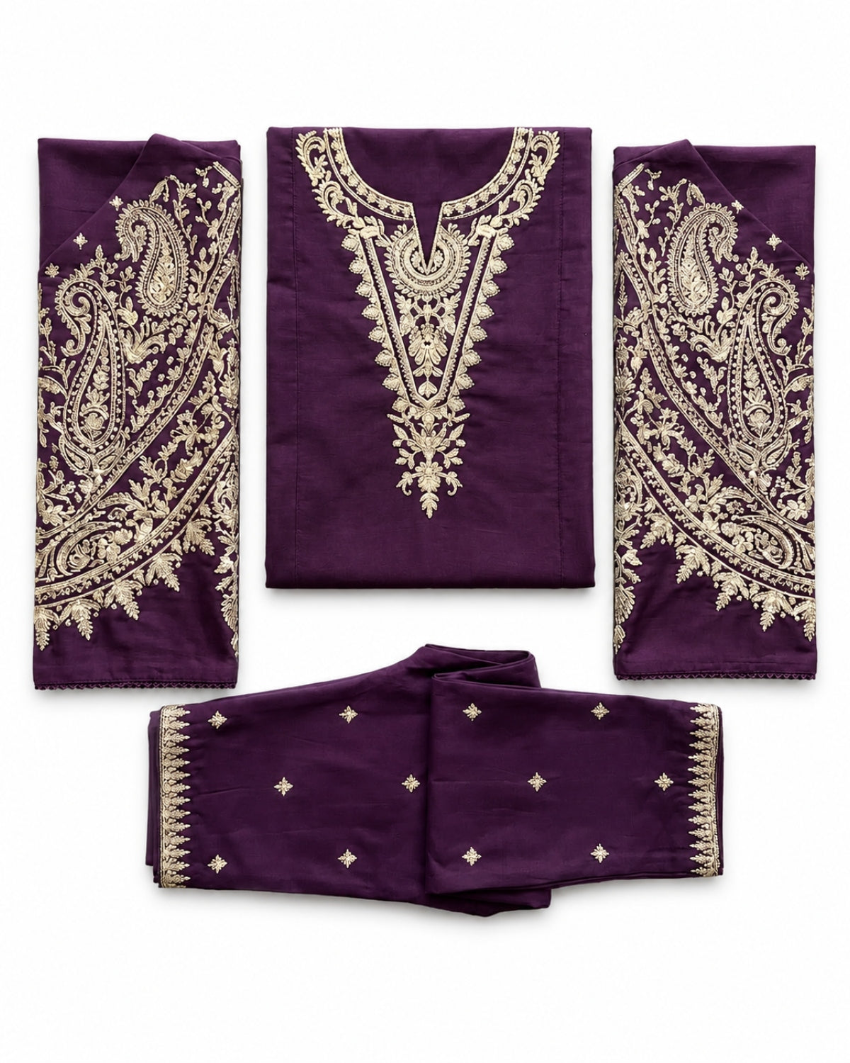 Deep Purple Embroidered Lawn Suit | 2 Piece Unstitched