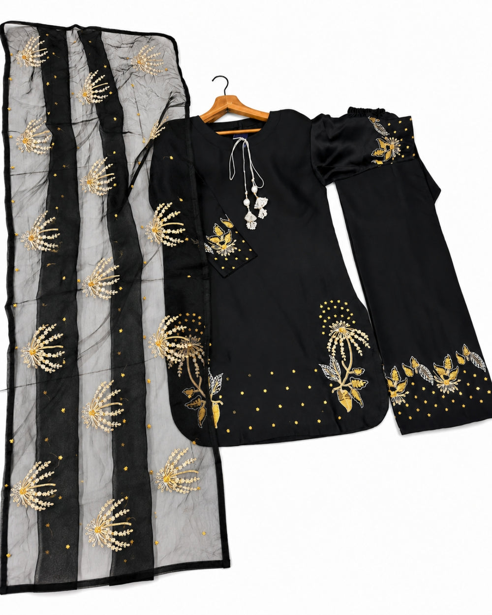 Black Embroidered 3 Piece Suit | Premium Pakistani Women's Dress
