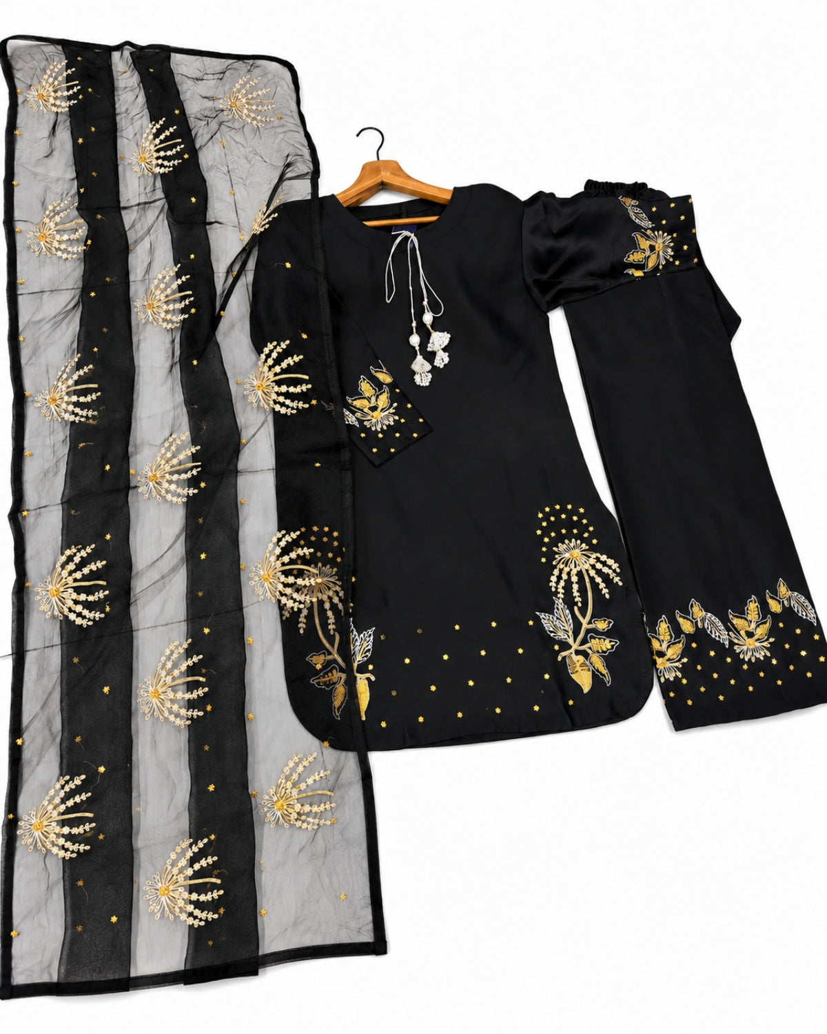 Black Embroidered 3 Piece Suit | Premium Pakistani Women's Dress