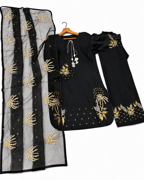 Black Embroidered 3 Piece Suit | Premium Pakistani Women's Dress