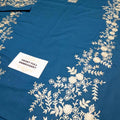 Premium Teal Embroidered Unstitched Lawn 3 Piece Suit for Women