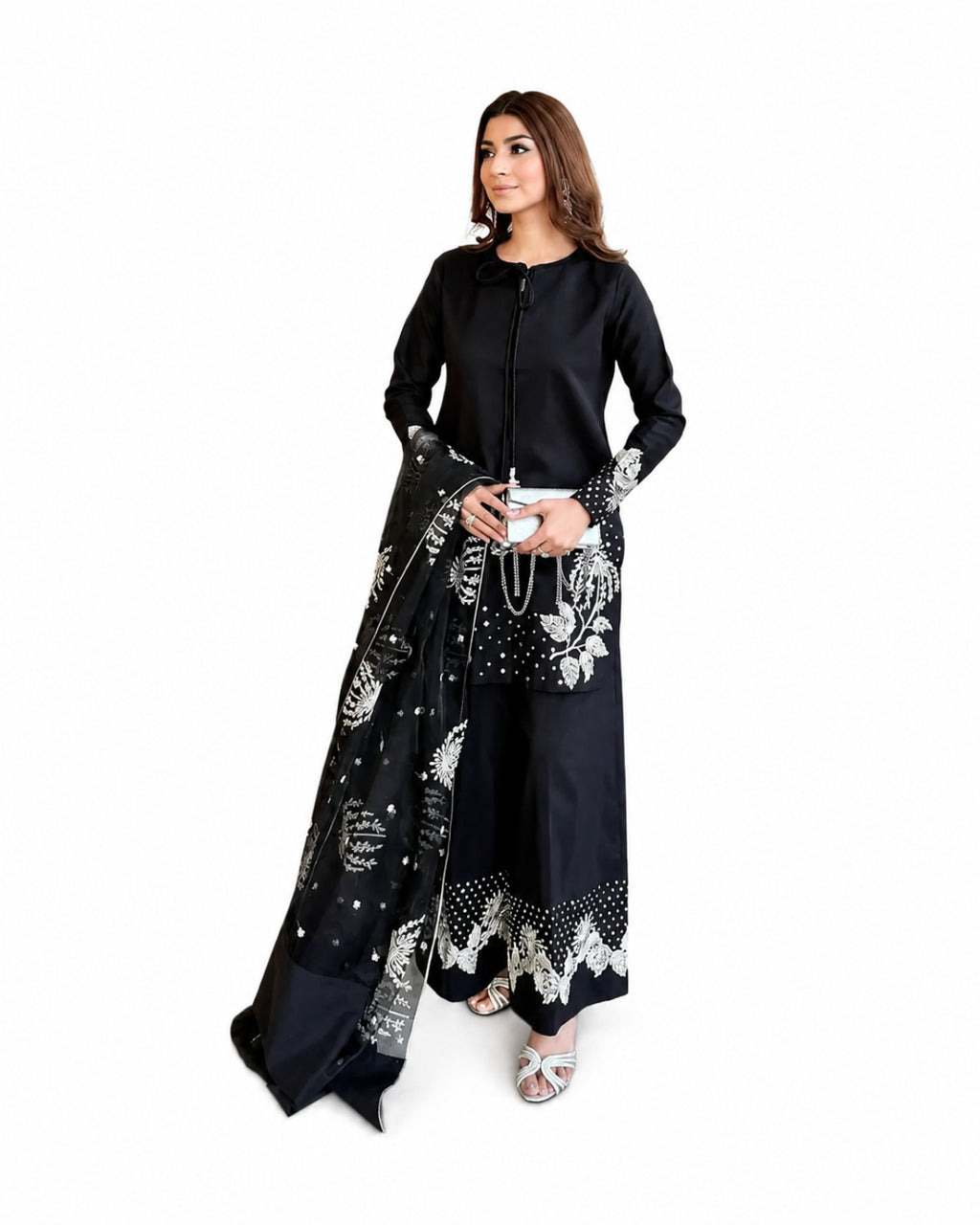 Black Embroidered 3 Piece Suit | Premium Pakistani Women's Dress