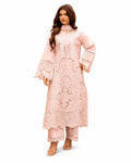Zarar - U1A Embroidered Lawn Suit Set - 4 Pcs in Tea Pink