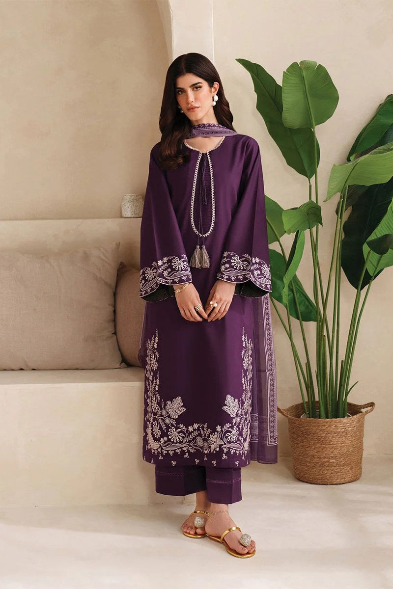 Royal Plum Embroidered 3-Piece Suit.